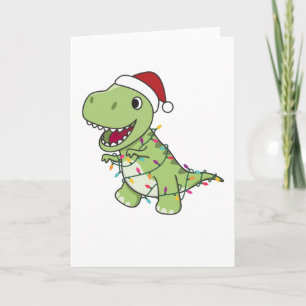 Dinosaur Weihnachten Schnee Winter T-Rex Dino Karte