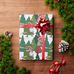 Dinosaur Weihnachten T-Rex Weihnachtsmann Geschenkpapier