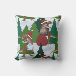 Dinosaur-Weihnachten T-Rex Weihnachtsmann Kissen