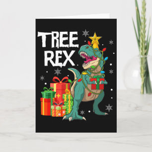 Dinosaur-Weihnachtsbaum-Pyjama-Rex-Reptil-Männer-W Karte