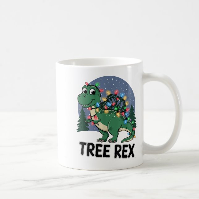 Dinosaur Weihnachtsbaum Rex Pajamas Men Boys Xmas Kaffeetasse (Rechts)