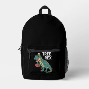 Dinosaur Weihnachtsbaum Rex Pajamas Xmas Lights Bedruckter Rucksack