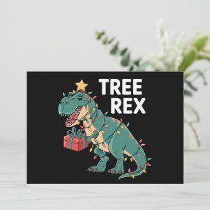 Dinosaur Weihnachtsbaum Rex Pajamas Xmas Lights Feiertagskarte