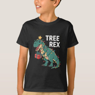 Dinosaur Weihnachtsbaum Rex Pajamas Xmas Lights T-Shirt