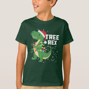 Dinosaur Weihnachtsbaum Rex Pajamas Xmas Lights T-Shirt