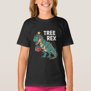 Dinosaur Weihnachtsbaum Rex Pajamas Xmas Lights T-Shirt