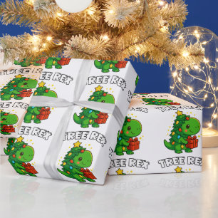 Dinosaur-Weihnachtsbaum T-Rex Süßer Dino Weihnacht Geschenkpapier
