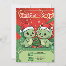 Dinosaur-Weihnachtsfeier-Einladung