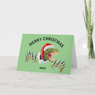 Dinosaur-Weihnachtskarte Lustige Weihnachtskarte Karte