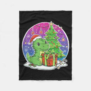 Dinosaur Weihnachtsmann Hut Weihnachten Dinosaurie Fleecedecke