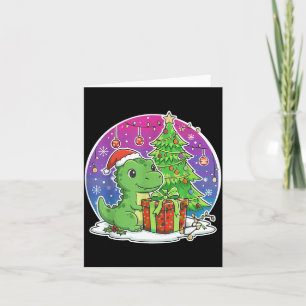 Dinosaur Weihnachtsmann Hut Weihnachten Dinosaurie Karte