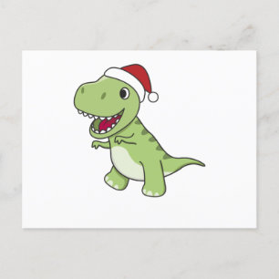 Dinosaur Weihnachtsschnee Winter T-Rex Dino Postkarte