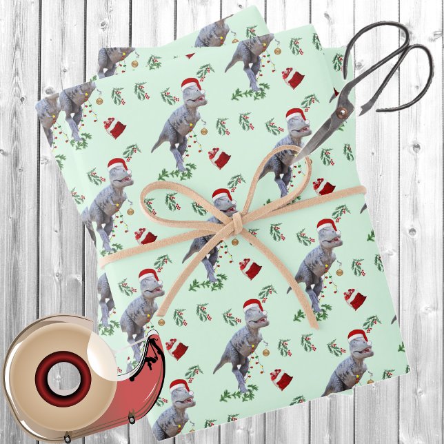 Dinosaur Weihnachtswrapping Paper Sheets Geschenkpapier Set (Von Creator hochgeladen)