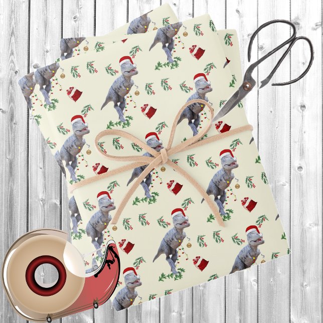 Dinosaur Weihnachtswrapping Paper Sheets Geschenkpapier Set (Von Creator hochgeladen)