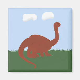 Dinosaur Whimsischer Cartoon Art Magnet