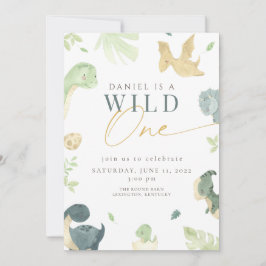 Dinosaur Wild 1. Geburtstagsfeier Einladung