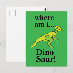Dinosaur Wo bin ich Lustig Postkarte