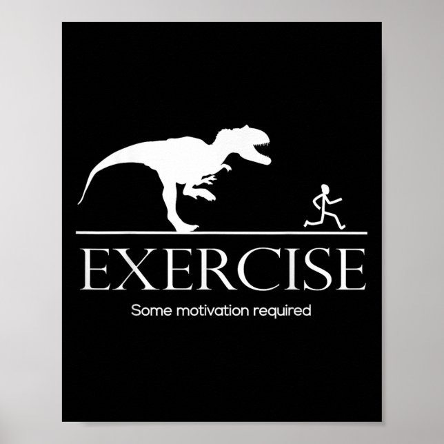 Dinosaur Workout Spaß Geschenke Store Co-Übung Mot Poster (Vorne)