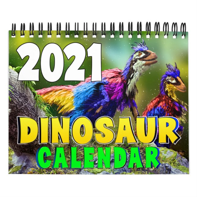 DINOSAUR WORLD CALENDAR 2021: Kids-Kalender drucke Kalender (Titelbild)