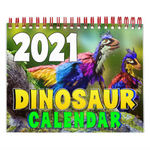DINOSAUR WORLD CALENDAR 2021: Kids-Kalender drucke Kalender