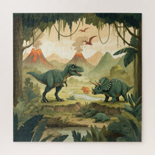 Dinosaur World T-Rex Triceratop Stegosaurus Puzzle
