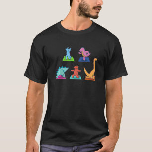 Dinosaur-Yoga-Outfit Dino-Meditation Namaste-Dinos T-Shirt