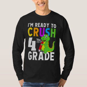 Dinosaur Zurück zur Schule Ich bin bereit, die 4.  T-Shirt