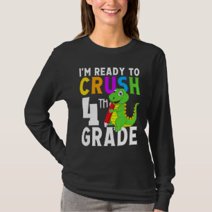 Dinosaur Zurück zur Schule Ich bin bereit, die 4.  T-Shirt