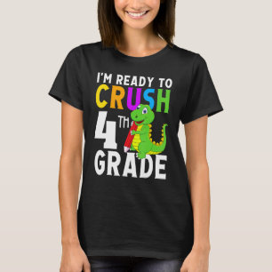 Dinosaur Zurück zur Schule Ich bin bereit, die 4.  T-Shirt