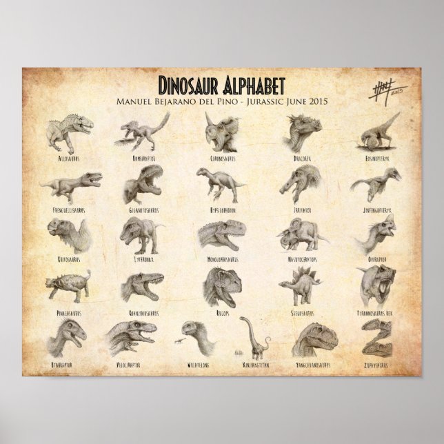 Dinosauralphabet Poster (Vorne)