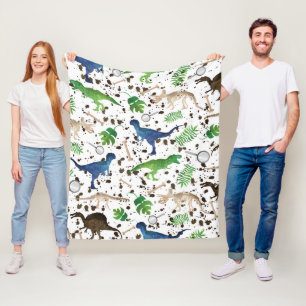 Dinosaurenjagd! Dinosaurier auf Safari Jungen Kind Fleecedecke