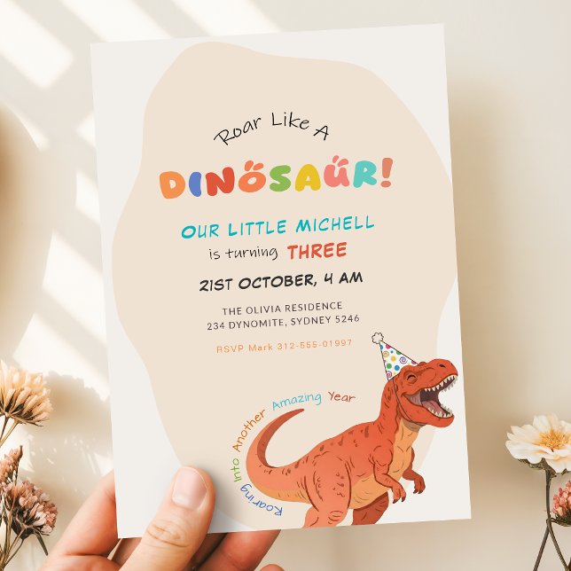 Dinosaurien-Geburtstagseinladung, editierbare Trex Einladung (Von Creator hochgeladen)