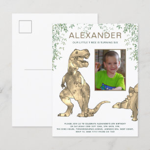 Dinosaurien-Geburtstagsfeier Foto Einladungspostkarte