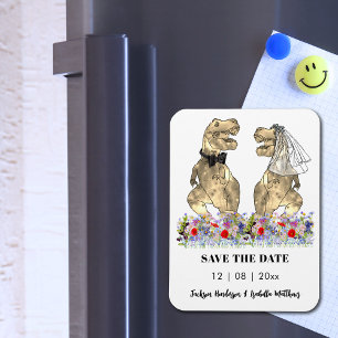 Dinosaurien-Hochzeits-Spaß Save the Date Magnet