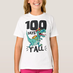 Dinosaurier 100 Days Y'all T-Rex Funny 100th Day o T-Shirt