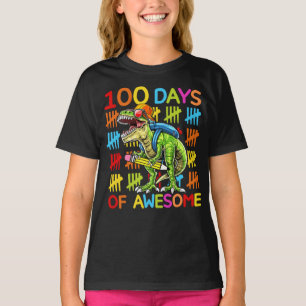 Dinosaurier 100 Tage der Schule zurück zur Schule T-Shirt
