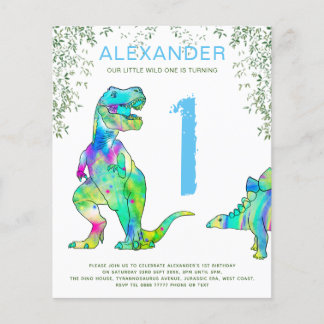 Dinosaurier 1. Geburtstag Party Einladung Flyer