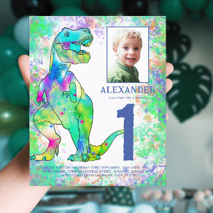 Dinosaurier 1. Geburtstagsfeier Foto Aquarell