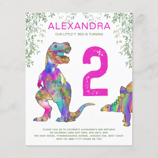 Dinosaurier 2. Geburtstag Party Einladung Haushalt Flyer