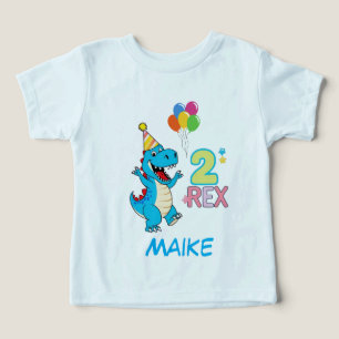 Dinosaurier 2. Geburtstag Party T - Shirt Niedli