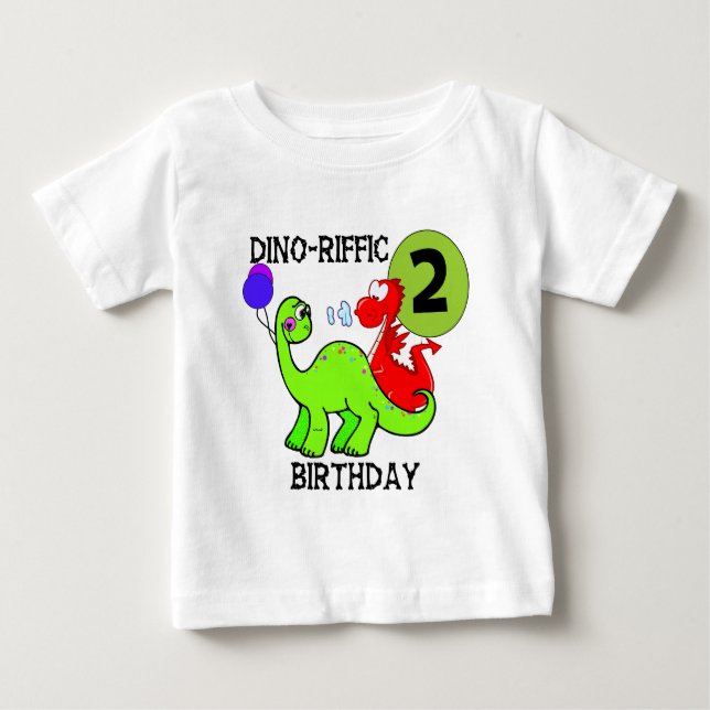 Dinosaurier-2. Geburtstags-T - Shirts und (Vorderseite)