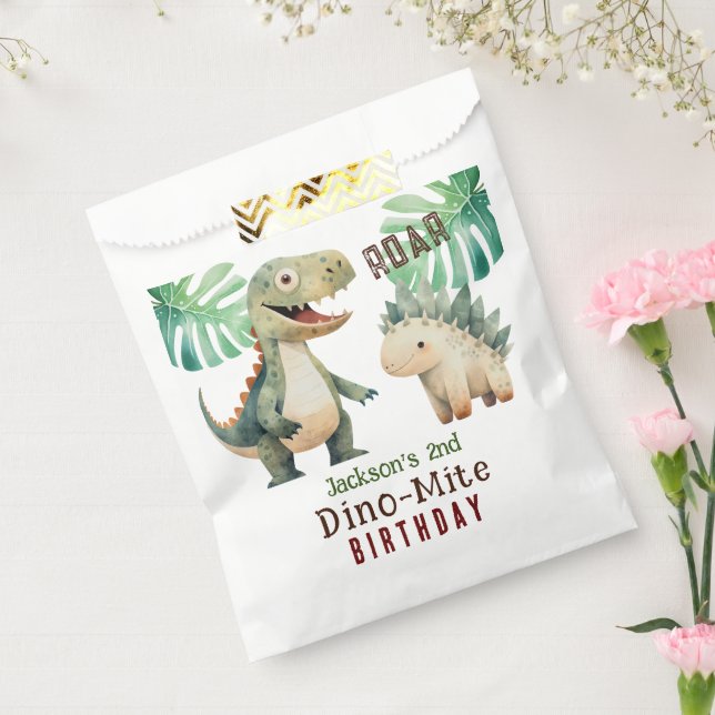 Dinosaurier 2. Geburtstagswasser Geschenktütchen (Versiegelt)