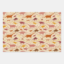 Dinosaurier, 3 Farben in den Strata-Herbivores! Geschenkpapier Set