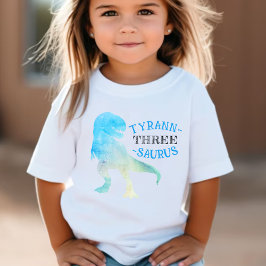 Dinosaurier 3. Geburtstag Party Blue Tyrannosaurus Baby T-shirt