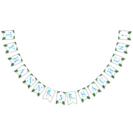 Dinosaurier 3. Geburtstag Party Blue Tyrannosaurus Wimpelkette