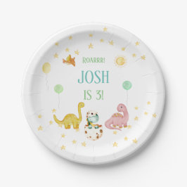 Dinosaurier 3. Geburtstagskinder Pappteller