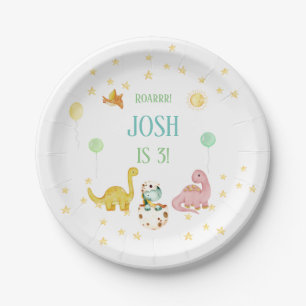 Dinosaurier 3. Geburtstagskinder Pappteller