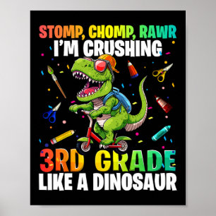 Dinosaurier 3. Klasse Zurück zur Schule Erster Tag Poster