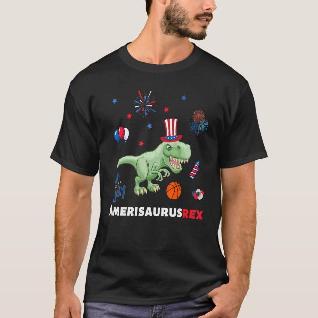Dinosaurier 4. Joly Cool Amerisaurus Rex Kinderjun T-Shirt (Vorderseite)