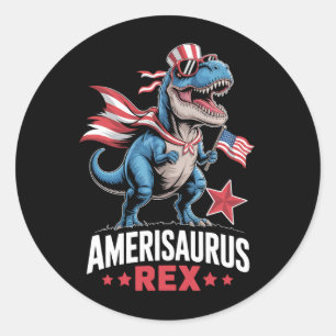 Dinosaurier 4. Juli Amerisaurus T Rex Funny Runder Aufkleber